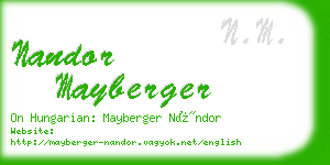 nandor mayberger business card